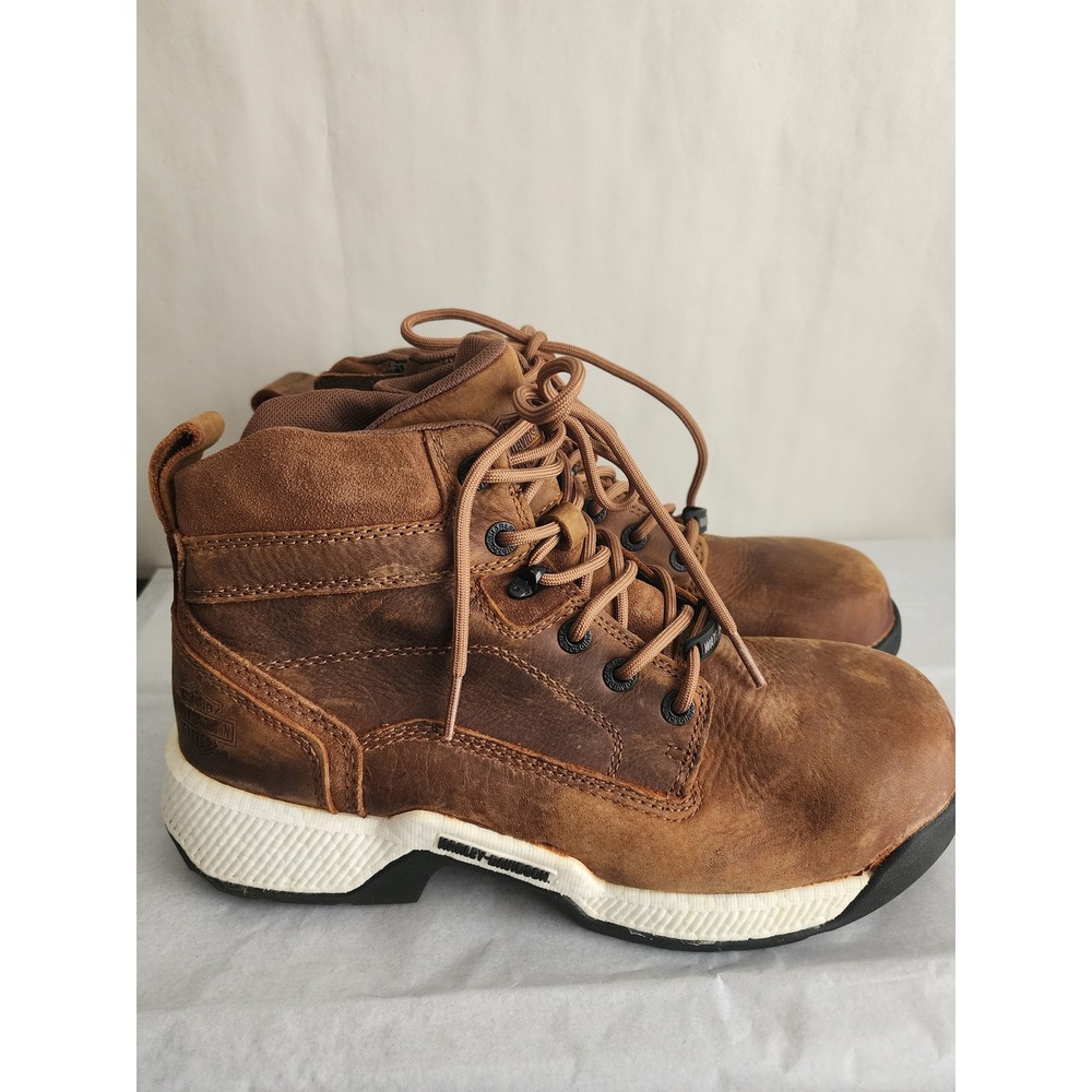 Harley-Davidson Mens D93834 Waterproof Leather Composite Toe Work Boots Brown 8M